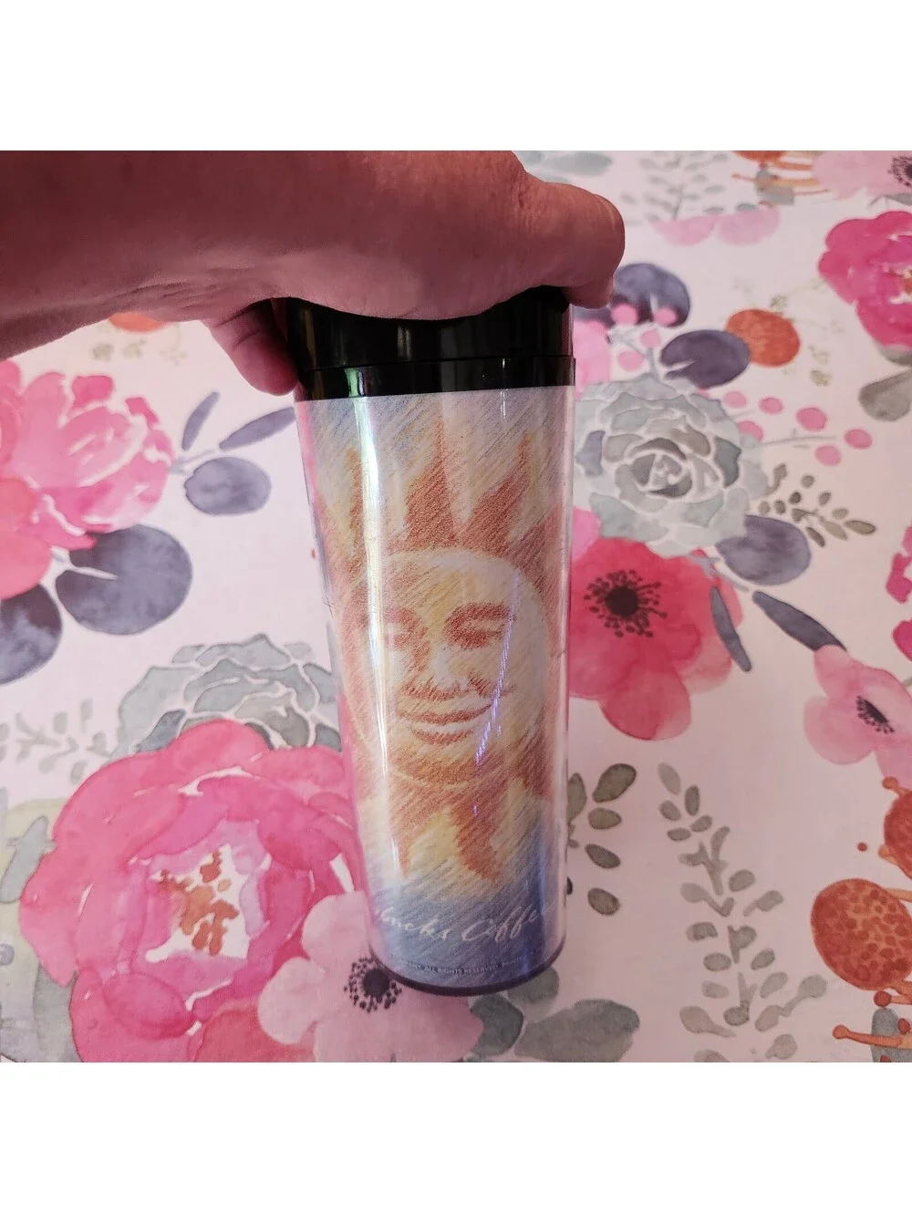 Vintage 1997 Starbucks Sun Moon Celestial 20 oz ThermoServ Travel Tumbler